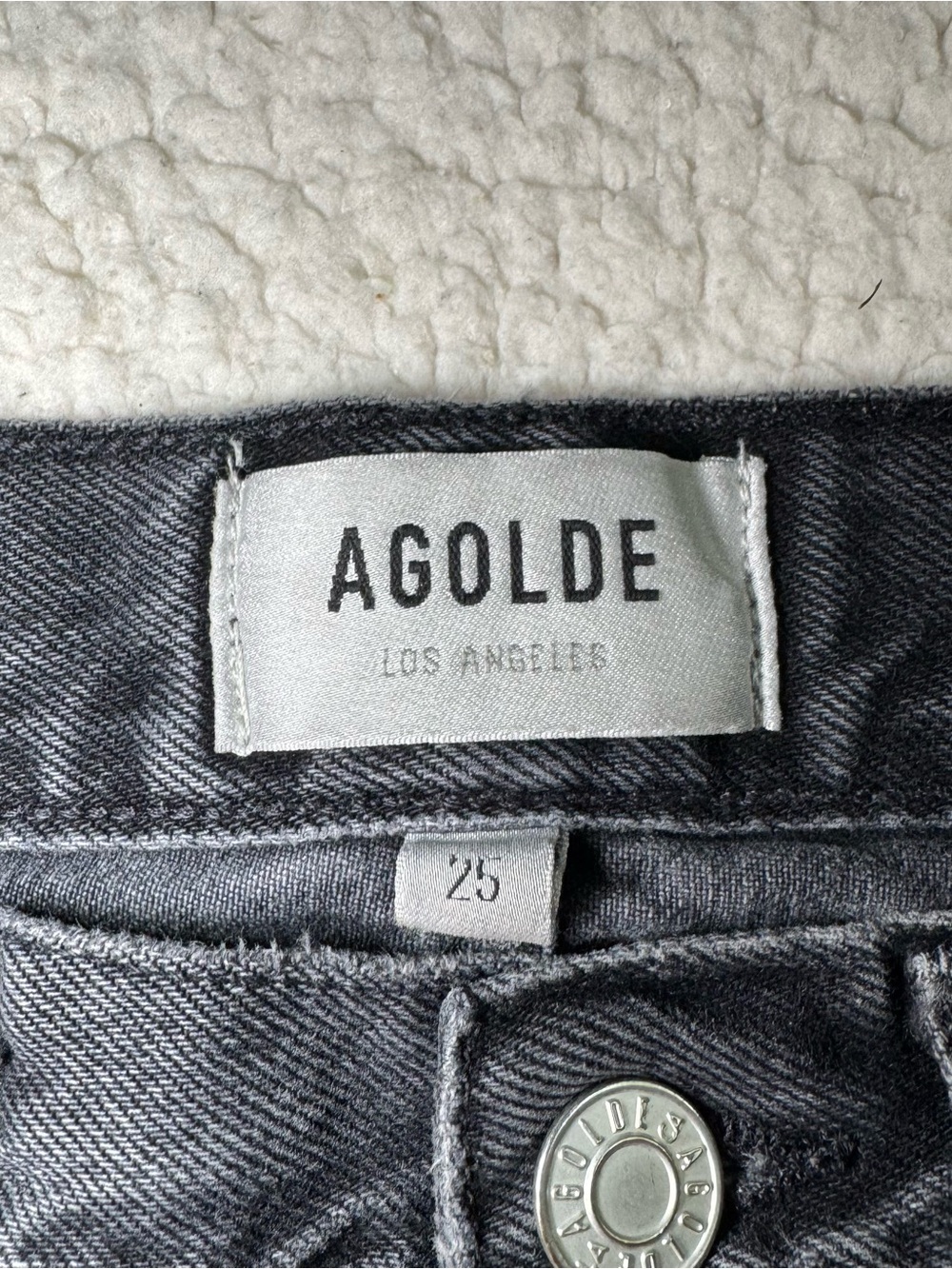 Agolde 90s Mid Rise Loose Fit Jeans Size 25 Wash Photogram Faded Black - Picture 4 of 10